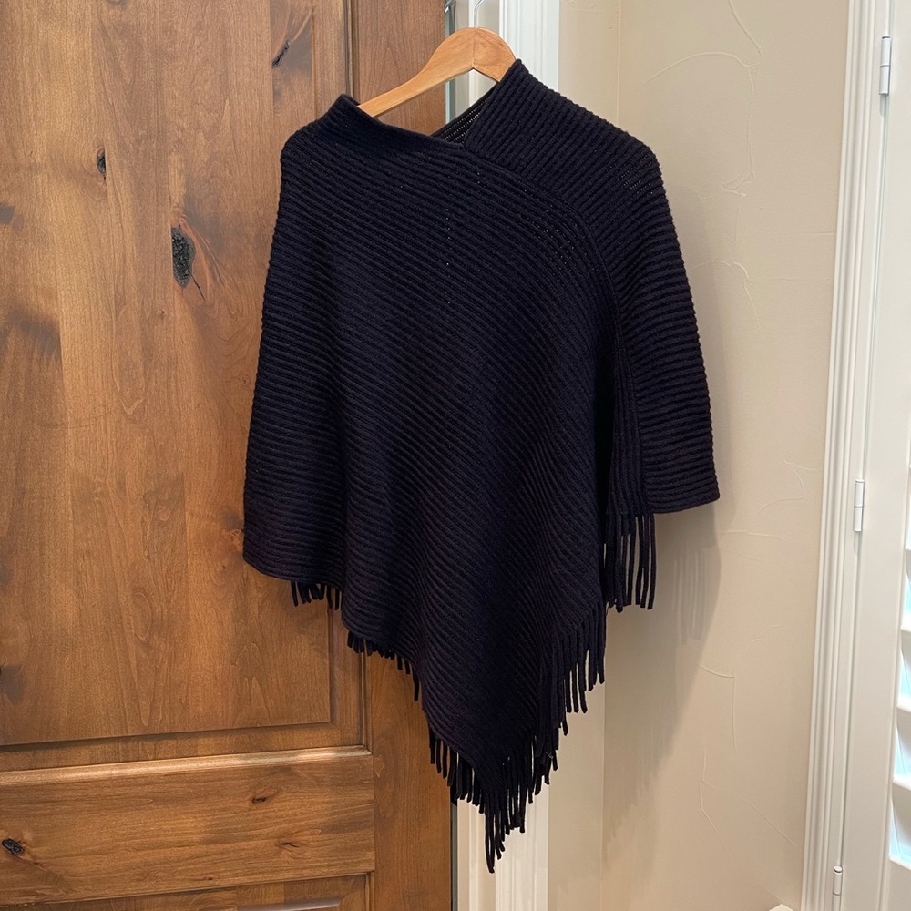 Black poncho sweater NWOT